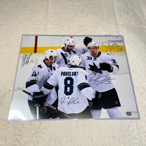 San Jose Shark Joe Pavelski Thornton Logan Couture Patrick Marleau Signed Poster